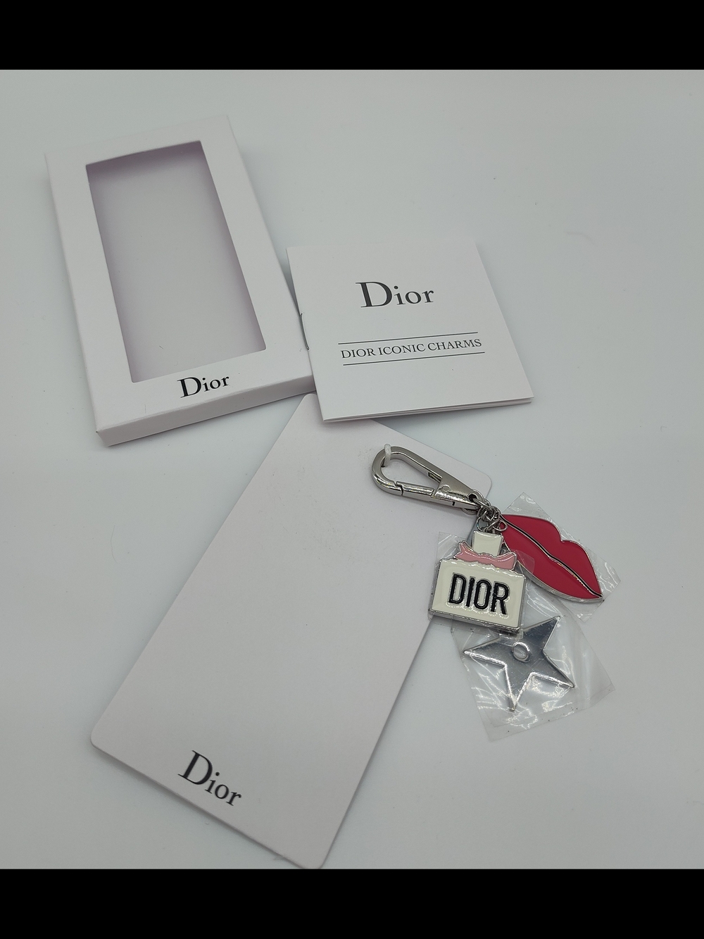 DIOR Lucky Charms Keychain Charm Perfume Bottle Lips Star Boxed Limited Edition
